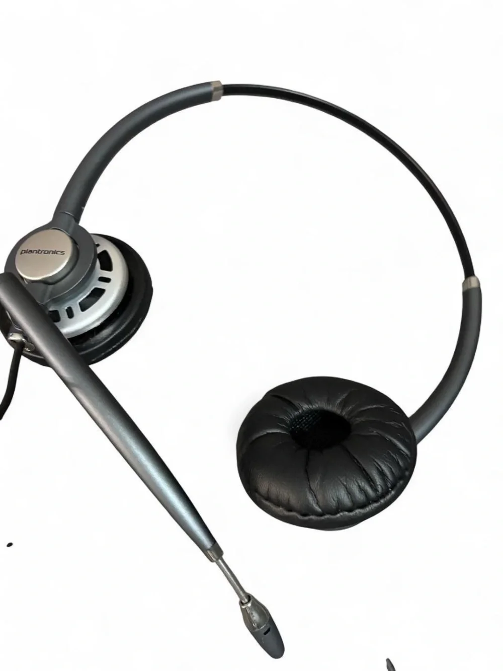 Vintage Wired Black Monaural Headset with Boom Microphone